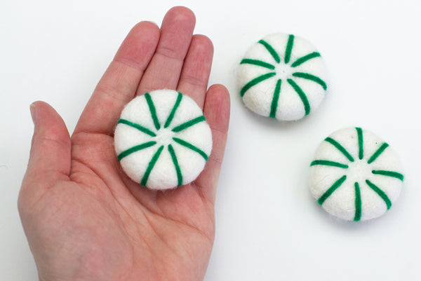 Peppermint Christmas Tree Ornaments- Green Stripes