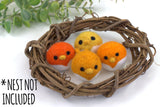 Fall Bird Chick Felt Shapes- SET OF 4- Oranges & Gold