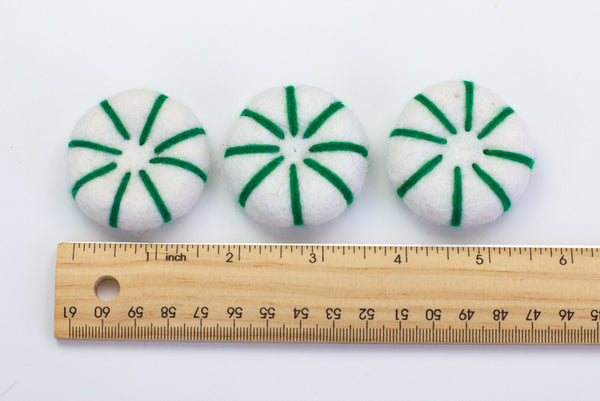 Peppermint Christmas Tree Ornaments- Green Stripes