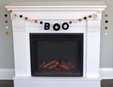 Ghost BOO Halloween Felt Garland- Orange & Black