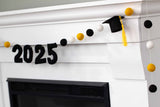 2025 Graduation Garland- Gold, Black, White