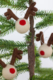 Reindeer Head Ornaments with Red Nose