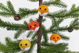 Fall Bird Tree Ornaments- SET OF 4- Oranges & Golden Chicks