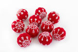 Snowflake Felt Balls- Red