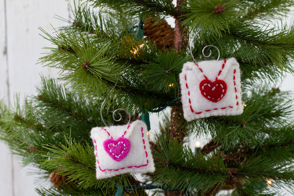 Valentine's Day Felt Envelope Card Ornaments