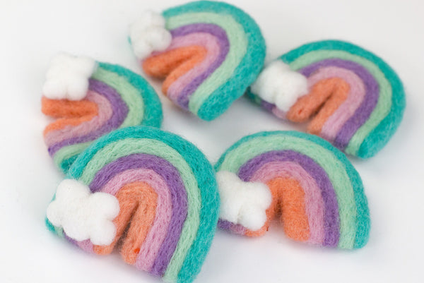 Rainbow & Cloud Felt Shapes- Pastels