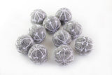 Snowflake Felt Balls- Gray and white