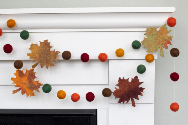 Maple Leaves Felt Garland- Fall Colors