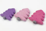 Christmas Tree Felted Shapes- Pink, Purple