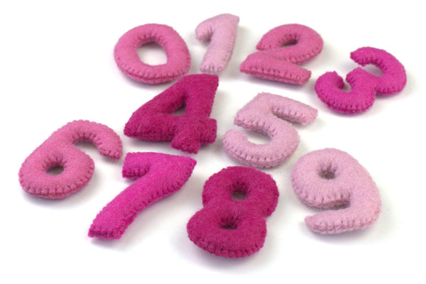 Felt Number Set 0-9 Counting Child Education Learning Toy- PINK