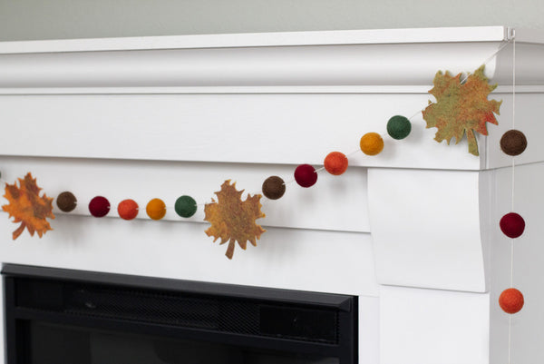 Maple Leaves Felt Garland- Fall Colors