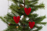 Valentine's Day Folk Heart Ornaments- Red