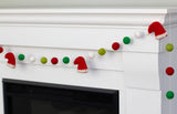 Santa Claus Hats Christmas Garland- Red Green White