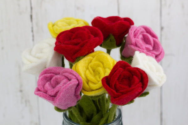 Valentine’s Day Felt Rose Stem