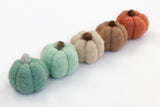 Wool Felt Pumpkins - Teal & Terra Cotta