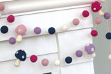 Felt Mushroom Garland- Pink, Purple, Blue