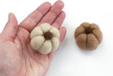 Wool Felt Pumpkin Ornaments - Teal & Terra Cotta