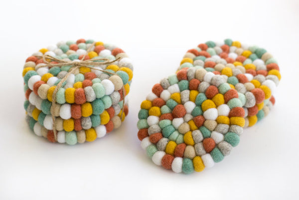 Spring Felt Coasters - Set of 4 or 6