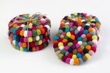 Round Multicolor Felt Coasters- Set of 4 or 6