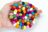 Round Multicolor Felt Coasters- Set of 4 or 6