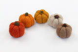 Wool Felt Pumpkins - Oranges & Tans