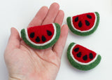 Watermelon Felt Shapes- Red & Green Fruit Slices