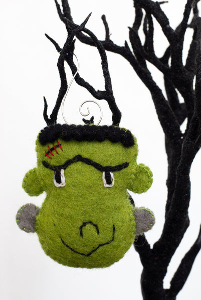 Wool Felt Frankenstein Halloween Ornaments
