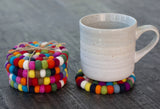 Round Multicolor Felt Coasters- Set of 4 or 6