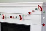 Santa Claus Christmas Garland- Teal Pink Red White