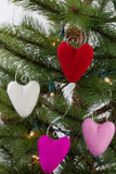 Valentine's Day Folk Heart Ornaments- Red, Pinks, Off White