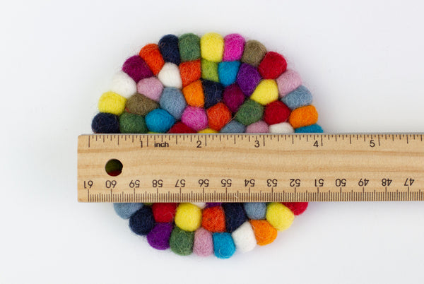 Round Multicolor Felt Coasters- Set of 4 or 6