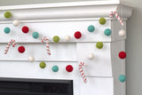 Candy Cane Felt Garland- Turquoise, Lime, Red, White