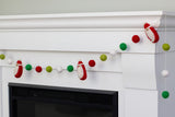 Santa Claus Christmas Garland- Red Green White