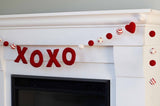 Valentine's XOXO Garland- Red & White