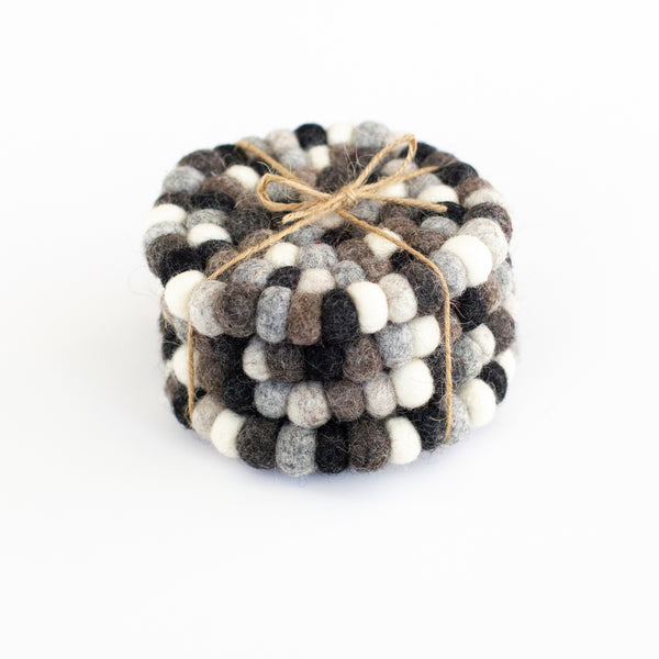 Round Neutral Felt Coasters- Set of 4 or 6