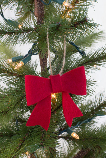 Red Felt Bow Christmas Ornament