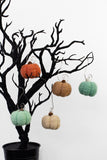 Wool Felt Pumpkin Ornaments - Teal & Terra Cotta