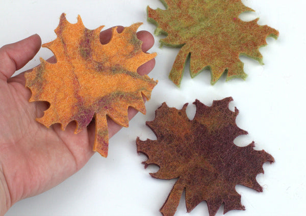 Fall Maple Leaf Ornaments- SET OF 5