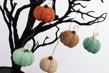 Wool Felt Pumpkin Ornaments - Teal & Terra Cotta