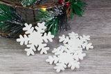 Wool Felt Snowflakes- White Christmas Winter Shapes- 100% Wool Felt