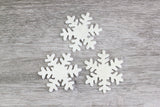 Wool Felt Snowflakes- White Christmas Winter Shapes- 100% Wool Felt