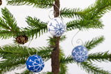 Snowflake Felt Ball Ornaments- Blue, White