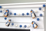 Penguin Winter Felt Garland- Blues