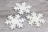 Wool Felt Snowflakes- White Christmas Winter Shapes- 100% Wool Felt