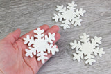 Wool Felt Snowflakes- White Christmas Winter Shapes- 100% Wool Felt