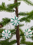 Peppermint Christmas Tree Ornaments- Green Stripes