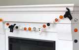 Black Cat & Ghost Halloween Garland- Orange Black & White, Swirls & Dots