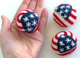 American Flag Felt Ball Ornament