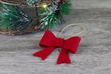 Red Felt Bow Christmas Ornament