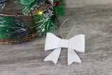 White Felt Bow Christmas Ornament
